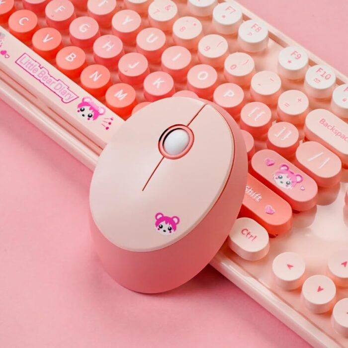 Mofii Wireless Keyboard and Mouse Combo,2.4G USB Multi-Color Cute Full Size Keyboard and Optical Mice Set for Computer Desktop PC Laptop (Pink-Mixed)…… - Image 4