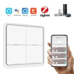 Tuya ZigBee Wireless Smarts Scene Switch 4 Gang Scenario Switch 4 Road Slab Scene Keys Switch Tuya Smarts Home Assistant Smarts Home Automation Compatible with Alexa, Google Home, Siri, Smarts Life - Image 2