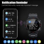 EIGIIS Military Smart Watch Men Outdoor Waterproof Tactical Smart Watch Bluetooth Talk Speaker 1.3 Inch HD Touch Screen Fitness Tracker Compatible with iPhone Samsung (Black) - Image 6
