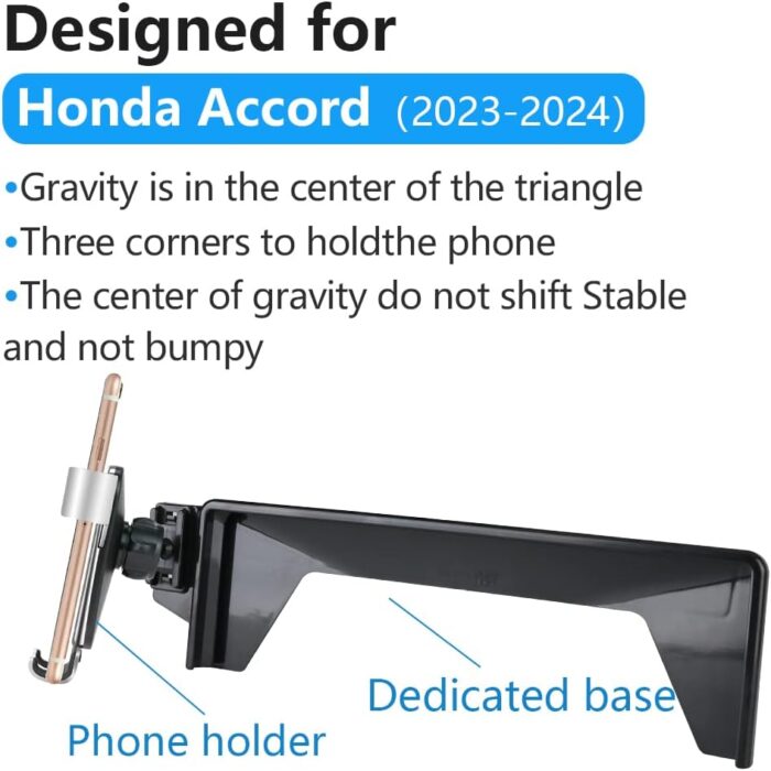 LUNQIN Car Phone Holder for Honda Accord 2023 2024 2025 Sport EX-L Sport-L Touring Hybrid 【 12.3 inch Screen 】 Auto Interior Accessories Best Cell Phones Mount Cellphone Mobile Cradle Charging Stand - Image 6