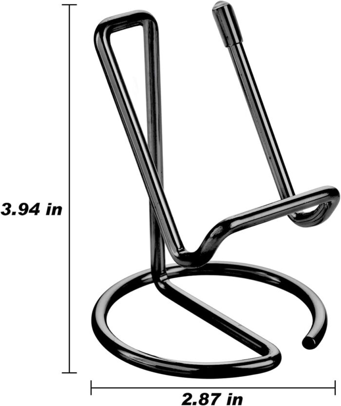 ROPOSY Cell Phone Stand for Desk,Cute Metal Black Cell Phone Stand Holder Desk Accessories,Compatible with All Mobile Phones,iPhone,Switch,iPad - Image 2