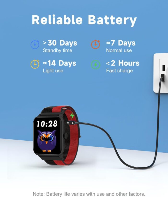 BIGGERFIVE Smart Watch for Kids, Fitness Tracker Watch Pedometer, Heart Rate, 5ATM Waterproof, Sleep Monitor, Alarm Clock, Calorie Step Counter, Puzzle Games, HD Touch Screen for Girls Boys Ages 3-14 - Image 6