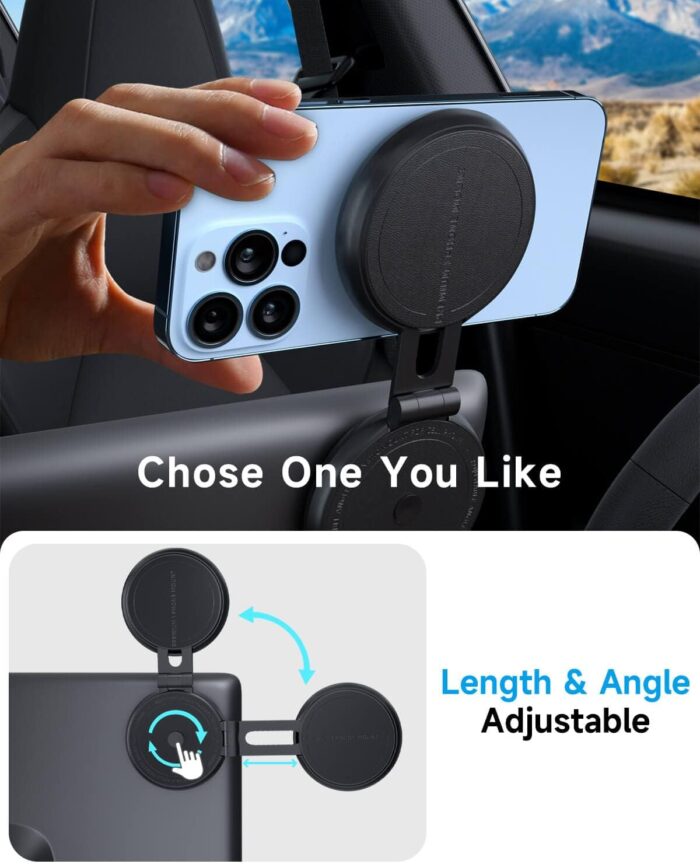 Tesla Phone Mount, MagSafe Car Mount for Tesla Model 3 Model Y, Foldable Hidden Magnetic Phone Mount Fit for iPhone 14 13 12 Series and All Phone, Tesla Model 3 Accessories, Tesla Model Y Accessories - Image 3