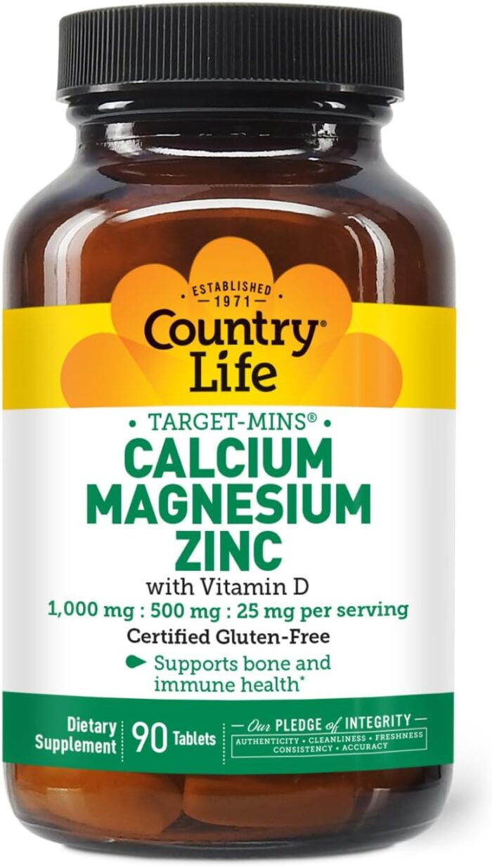 Country Life Calcium Magnesium Zinc Tablets 90’s