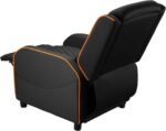 Cougar Ranger One Gaming Sofa, Breathable Woven Fabric, Side Storage Pocket, Headrest & Lumbar Pillow, Adjustable Design, Up To 150 Kg Capacity - Black & Orange