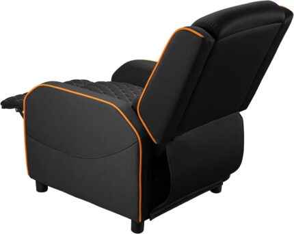 Cougar Ranger One Gaming Sofa, Breathable Woven Fabric, Side Storage Pocket, Headrest & Lumbar Pillow, Adjustable Design, Up To 150 Kg Capacity – Black & Orange