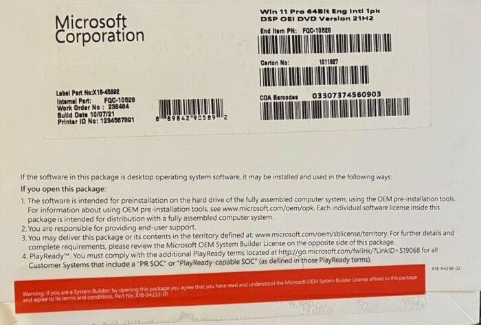 Microsoft Windows 11 Professional OEM DVD 64 bit | English | 1 PC | Original Activation Key | Lifetime License - Image 3