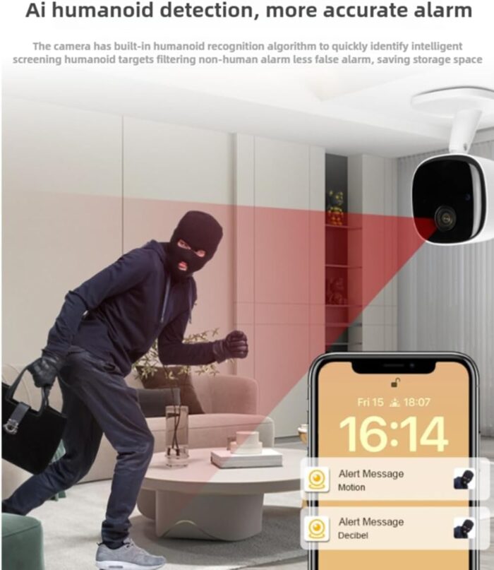 Smart mini WiFi Camera Galayou Indoor Home Cameras for Security with Night Vision Pet Camera with Phone App 24/7 SD Card Storage 1080P Indoor Camera Motion Detection, 2-Way Audio, Baby Monitor - Image 4