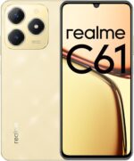 Realme C61 Dual SIM Smartphone | 8GB RAM, 256GB Storage | 6.74" 90Hz Display | 50MP AI Camera | 5000mAh Battery | Android 14 | 4G LTE | Side Fingerprint | Type-C Charging (Sparkle Gold)