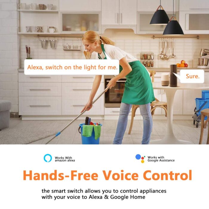 Gluckluz Smart WiFi Switch Wireless Remote Control Electrical Switch Compatible with Alexa, Google Home, Smart Life APP, iOS & Android, Suit for Home Hotel Office (6 Pack) - Image 5