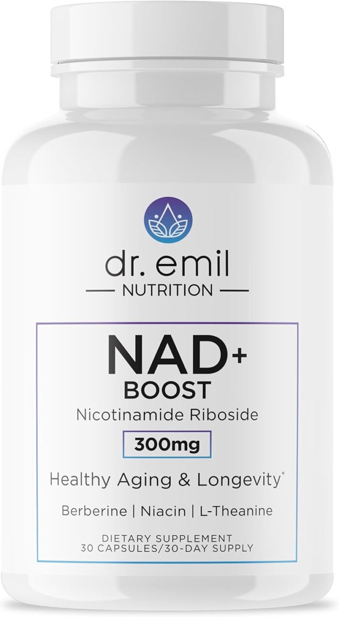 DR. EMIL NUTRITION NAD+ Boost – Nicotinamide Riboside Supplement for Longevity, Healthy Aging & Cellular Regeneration – NAD Supplement with with Berberine, L-Theanine & Niacin – 30-Day Supply