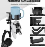 MIKUER 360° Rotating Desk Controller Headphone Holder - Larger Desk Cup Holder with Adjustable Headset Hanger Controller Stand | Clamp On Desk Organizer | Gaming Desk Accessories - Image 3