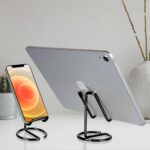 ROPOSY Cell Phone Stand for Desk,Cute Metal Black Cell Phone Stand Holder Desk Accessories,Compatible with All Mobile Phones,iPhone,Switch,iPad - Image 7