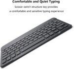 Rechargeable Bluetooth Keyboard and Mouse Combo Ultra-Slim Portable Compact Wireless Mouse Keyboard Set for Android Windows Tablet Cell Phone iPhone iPad Pro Air Mini, iPad OS/iOS 13 and above (Black) - Image 5