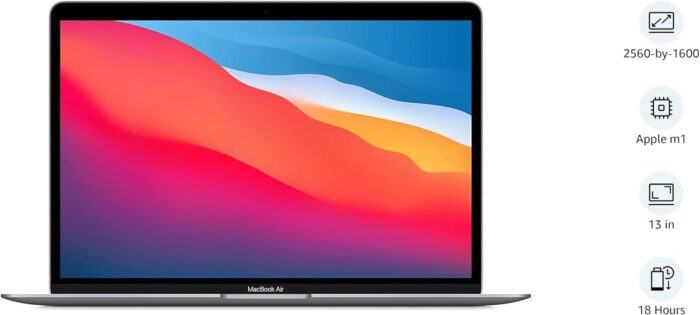 Apple 2020 MacBook Air Laptop: Apple M1 Chip, 13” Retina Display, 8GB RAM, 256GB SSD Storage, Backlit Keyboard, FaceTime HD Camera, Touch ID. Works with iPhone/iPad; Space Gray ; Arabic/English - Image 2