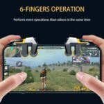 Mobile Game Controller Trigger, Mobile Game Accessories 6 Finger Gaming Trigger Gamepad Large Thickness, Sensitive Trigger with 3 Pair Gaming Finger Sleeves - Image 2