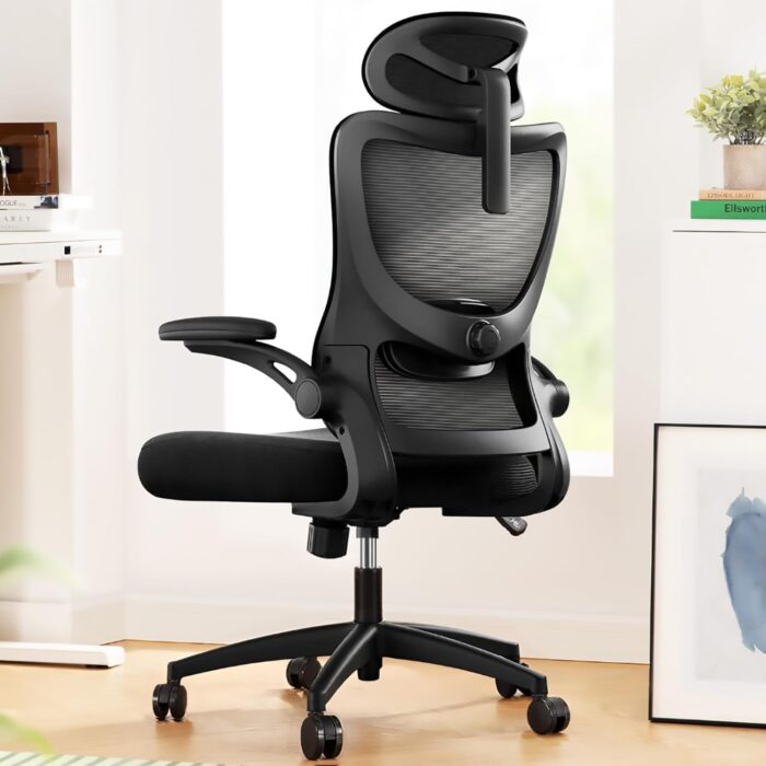 LAVORO ART Ergonomic Office Chair Computer Desk Chair Hold up to 135 Kg High Back Mesh and Adjustable Lumbar Support Rolling Home Office Desk Chairs Comfortable Gaming Work Wheel 3D Armrests Headrest
