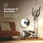 Sunny Health & Fitness Magnetic Elliptical Machine, Total Body Cross Trainer with LCD Monitor and Pulse Rate Grips, Cardio Exercise Equipment For Home, SF-E905 - Image 3