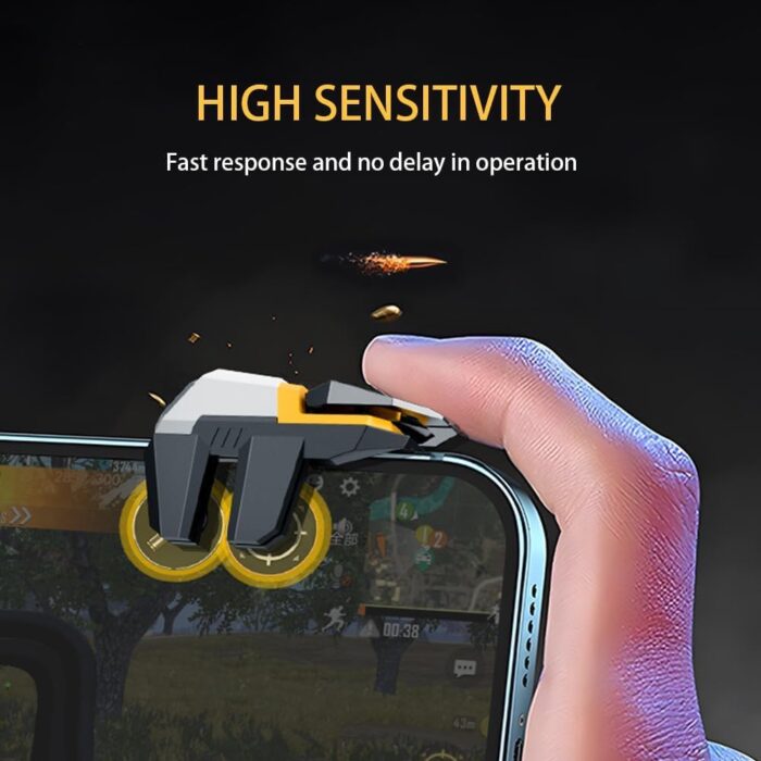 Mobile Game Controller Trigger, Mobile Game Accessories 6 Finger Gaming Trigger Gamepad Large Thickness, Sensitive Trigger with 3 Pair Gaming Finger Sleeves - Image 4