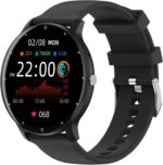 Smartwatch with Answer/Make Calls - 1.28" Smart Watch for Men Women, Ultra-thin Design, Fitness Tracker, activity tracker, Compatible with Android & iOS (Black)