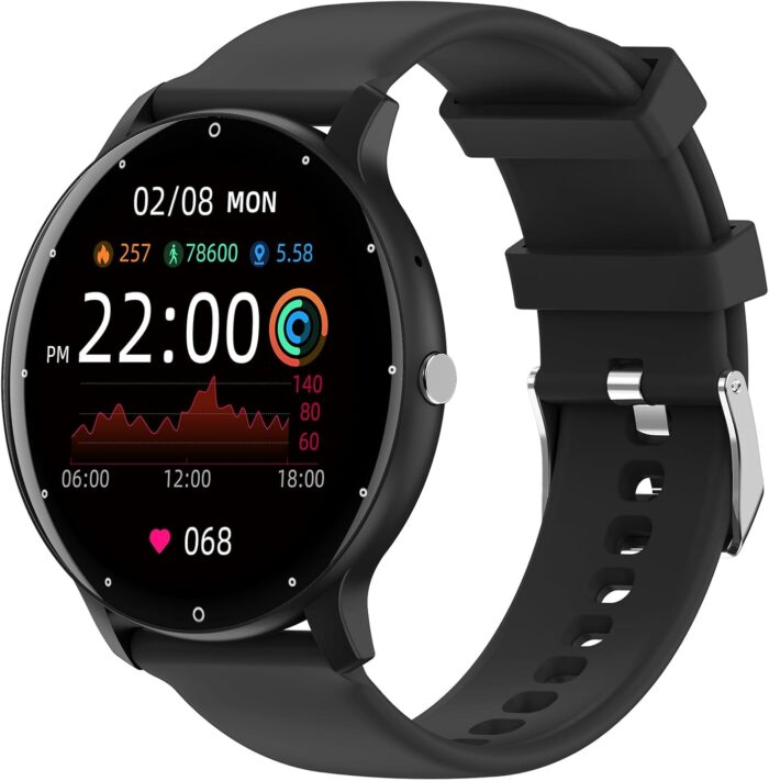 Smartwatch with Answer/Make Calls – 1.28″ Smart Watch for Men Women, Ultra-thin Design, Fitness Tracker, activity tracker, Compatible with Android & iOS (Black)