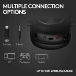 Logitech G PRO X 2 LIGHTSPEED Wireless Gaming Headset, Detachable Boom Mic, 50mm Graphene Drivers, DTS: X Headphone 2.0—7.1 Surround, Bluetooth/USB/3.5mm Aux, for PC, PS5, PS4, Nintendo Switch - Black - Image 5
