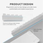 Baytion Mechanical Gaming Keyboard, 61 Keys Ultral Compact Wired Keyboard with Blue Switches and RGB Backlit for iOS, Android and Windows, White - Image 6