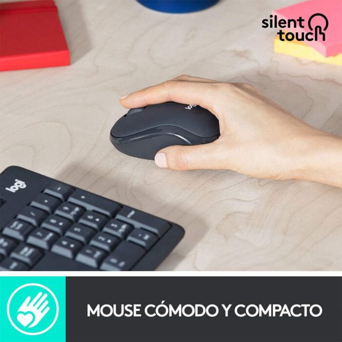 Logitech MK295 Silent Wireless Keyboard Mouse Set Combo (Black) - Image 5