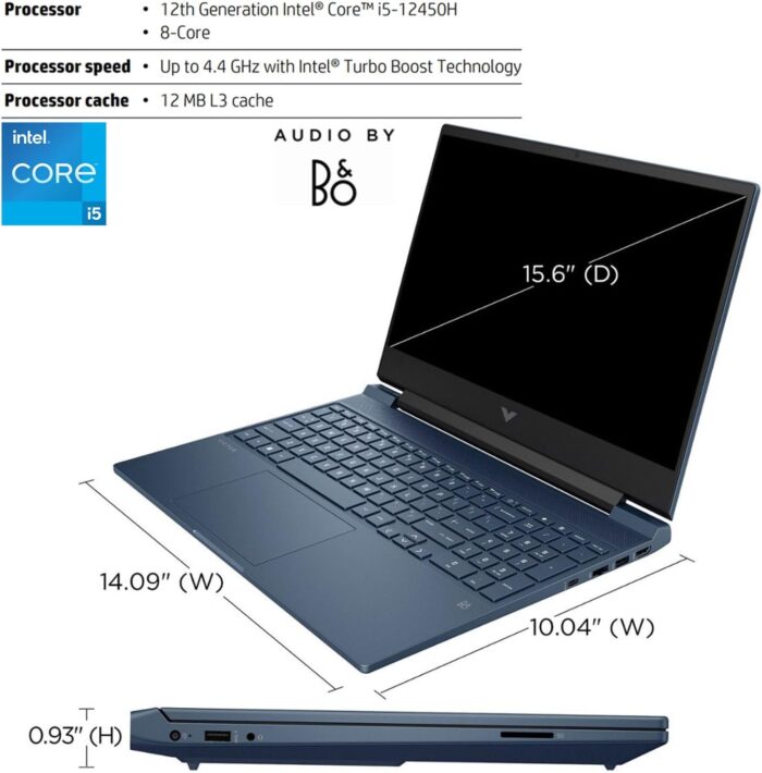 HP Victus 15.6 i5 Gaming Laptop, 15.6" FHD 1920x1080 144Hz, Intel Core i5-12450H, NVIDIA GeForce RTX 3050, 32GB RAM, 1TB SSD, Backlit KB, Touchpad, SD Card Reader,(UPGRADE) - Image 4