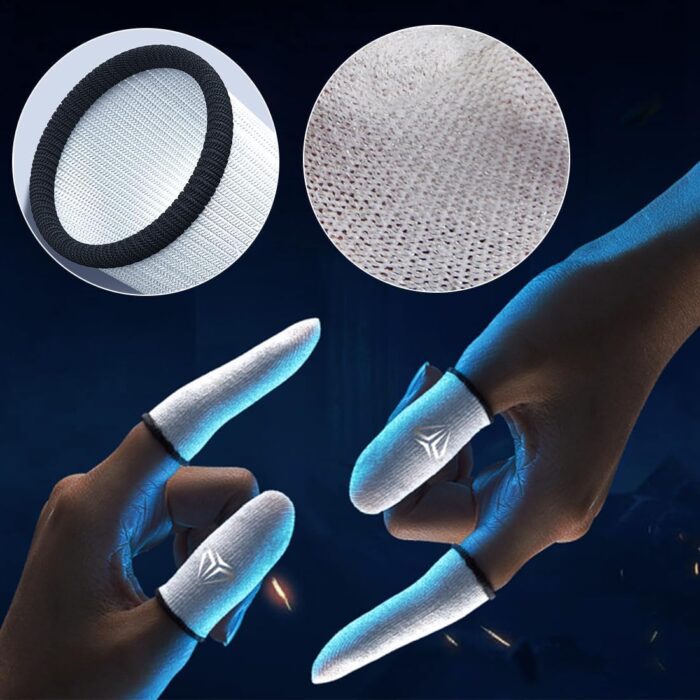 8 Pack Mobile Phone Gaming Finger Sleeves, Finger Sleeves Compatible with All Touchscreen Devices, 0.15mm Superconducting Nanofibers, Smooth Feel, Anti-Sweat, Extremely Thin (Blue) - Image 5