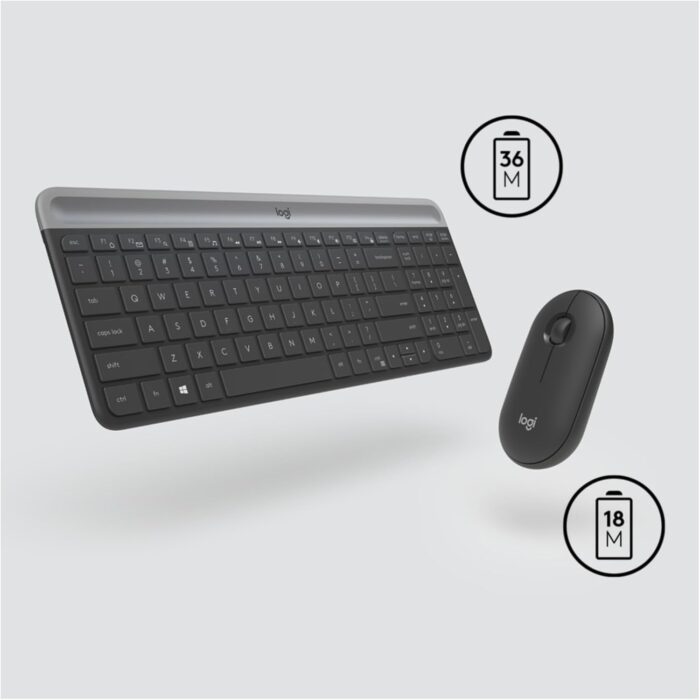 Logitech MK470 Slim Wireless Keyboard and Mouse Combo - Modern Compact Layout, Ultra Quiet, 2.4 GHz USB Receiver, Plug n' Play Connectivity, Compatible with Windows - Black - Image 5