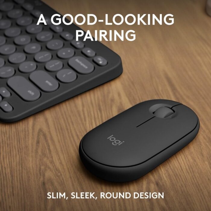 Logitech Pebble 2 Combo, Wireless Keyboard and Mouse, Quiet and Portable, Customisable, Logi Bolt, Bluetooth, Easy-Switch for Windows, macOS, iPadOS, Chrome, ARA Layout - Graphite - Image 2