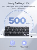 UGREEN Wireless Keyboard 3 Device Bluetooth&2.4G Slim Silent Keyboard with Scissor-Switch Design, 250-Day Battery Life, 4°-9° Adjustable Stand, Compact Portable Keyboard for Mac,iPad, Windows, Android - Image 8