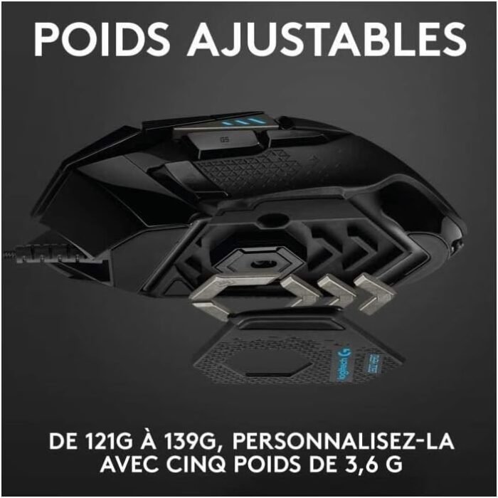 Logitech G502 HERO High Performance Wired Gaming Mouse, HERO 25K Sensor, 25,600 DPI, RGB, Adjustable Weights, 11 Programmable Buttons, On-Board Memory, PC / Mac - Black - Image 4