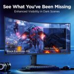 KOORUI 34-inch Curved Ultrawide WQHD 3440×1440 Gaming Monitor, 165Hz 1000R- PIP/PBP, 1ms(MPRT), HDR400, DCI-P3 95%, FreeSync Premium, 1 x DP 1.4 & 2 x HDMI 2.0, Tilt Height Swivel Adjustment, 34E6UC - Image 7