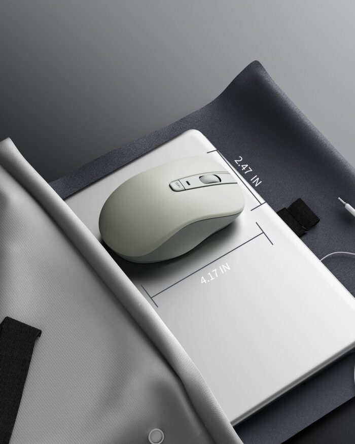 Lenovo Bluetooth Silent Mouse (WL300) - 5 Button Computer Mouse with Silent Left & Right Click – Sculpted Grip, Microsoft Swift Pair, Up to 1600 DPI (White) - Image 9