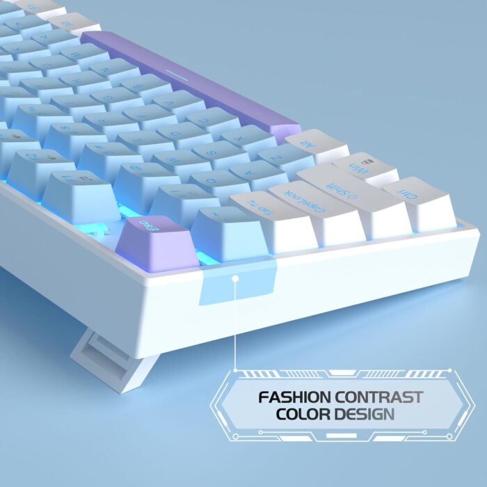 MageGee 75% Mechanical Gaming Keyboard with Blue Switch, LED Blue Backlit Keyboard, 87 Keys Compact TKL Wired Computer Keyboard for Windows Laptop PC Gamer - Blue Whie - Image 6