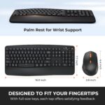 MEETION Wireless Keyboard and Mouse, 2.4G & Bluetooth Keyboard Mouse Combo, Full Size Keyboard with Wrist Rest, Swing Wheel Silent Optical Mouse, USB-A Reciver, for Windows/Mac/Computer/Laptop, Black - Image 5