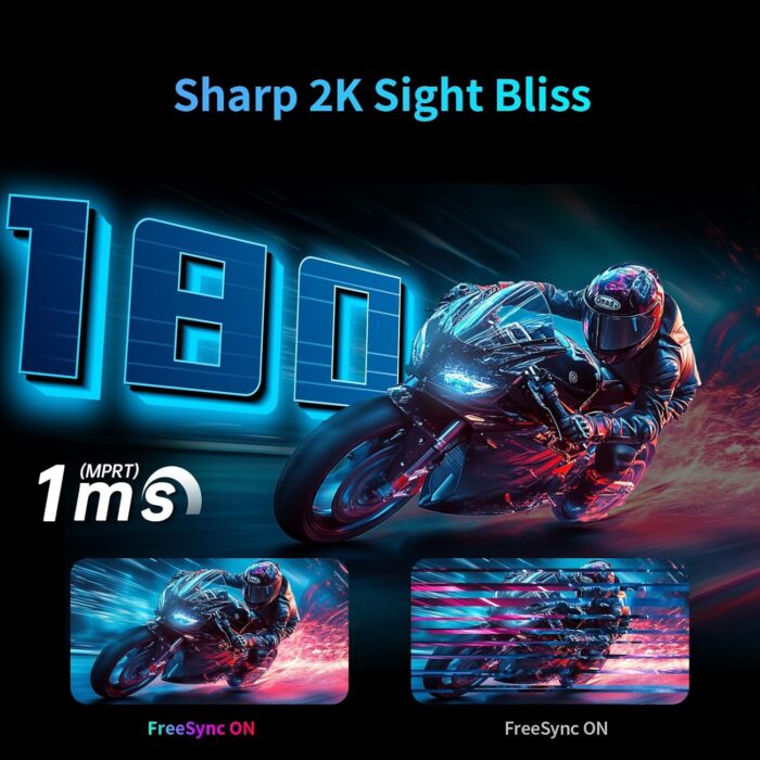 KTC 27 inch 180Hz Curved WQHD Gaming Monitor, 2K(2560x1440P),144Hz Monitor, 1500R HVA Display, FreeSync Premium, HDR, 120% sRGB, DisplayPort/HDMI/USB Vesa,Computer Monitor for Gamers - Image 2