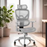 Office Chair Computer Chair Ergonomic High Back Gaming Chairs Reclining & Height Adjustable Computer Chair with Neck and Massage Lumbar Support, Comfortable Armrest Headrest (Grey) - Image 2