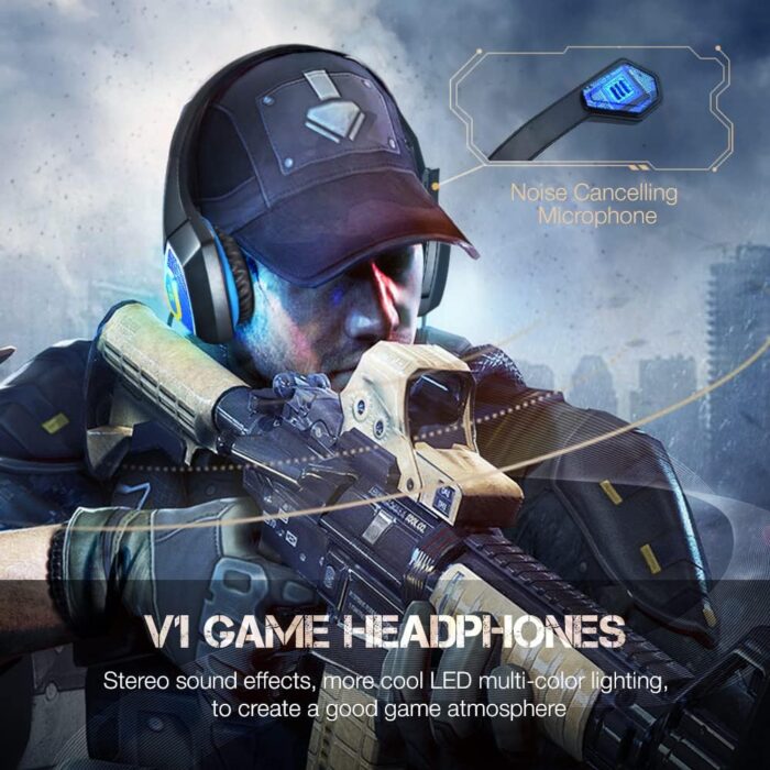 U UiiSii PC Gaming Headset with Microphone Wired Xbox Headset with mic PS4 Gaming Headphones with Microphone Gamer PS4 Headset with Mic Stereo Sound & LED Light Noise Cancelling for Switch Computer - Image 7