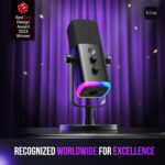 FIFINE XLR/USB Dynamic Microphone for Podcast Recording, PC Computer Gaming Streaming Mic with RGB Light, Mute Button, Headphones Jack, Desktop Stand, Vocal Mic for Singing YouTube-AmpliGame AM8 - Image 2