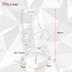 X-Rocker Helix Mesh Office PC Gaming Chair, Adjustable Computer Office Chair with Breathable Mesh Fabric, Height Adjustable Swivel Base Chair with Natural Lumbar Support and Head Support - BLUE - Image 3