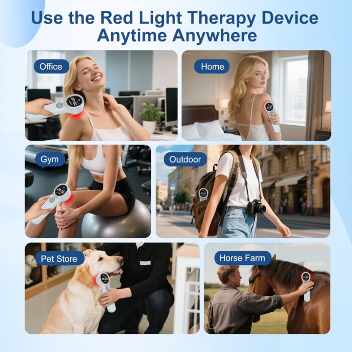 Yoveck Red Light Therapy Device, 4x980nm, 4x810nm, 16x660nm, Handheld Red Light Therapy for Body or Dogs Pain Relief, Joint Muscle, Ankle and More, for Pets, Near Infrared Light Therapy at Home - Image 5