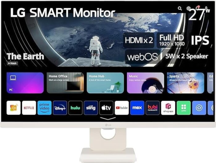 Lg 27-Inch Smart Fhd Ips Monitor With Webos 23 ‎8.3 X 24.1 X 17.8 Cm ‎White