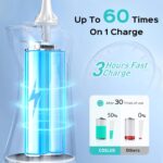COSLUS Water Flosser for Teeth Braces Gums Care - Portable Oral Irrigador with 3 Modes & 8 DIY Levels for Multiple Users, Cordless for Travel, 300ML, BPA-Free, Home Use, White C30(FC5360) - Image 5