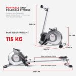 Sunny Health & Fitness Magnetic Rowing Machine for Home, Rower Machine with Extended Slide Rail, Full-Body Workout, Low-Impact, Compact and Adjustable Resistance, Super Quiet and Smooth - Image 7