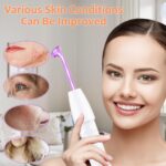 Uaike High Frequency Facial Wand - 4 in 1 Violet Portable Handheld High Frequency Facial Machine - at Home Face Skin Wand Device with 4 Pcs Purple Glass Tubes - Image 4