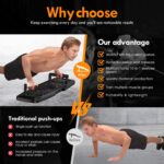 Push Up Board,Home Gym,Portable Exercise Equipment,Pilates Bar & 20 Fitness Accessories with Resistance Bands & Ab Roller Wheel,Full Body Workout at Home - Image 5