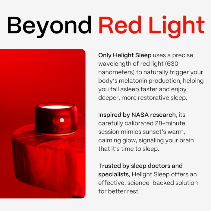 Helight Red Light Therapy Sleep Device – Patented & Award Winning 630nm Pure Red Light Lamp Sleep Aid to Support Deep Relaxation – Red Light for Sleep Lamp Backed by Science for Adults & Kids - Image 2